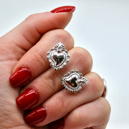 Orecchini Cuore Sacro Argento