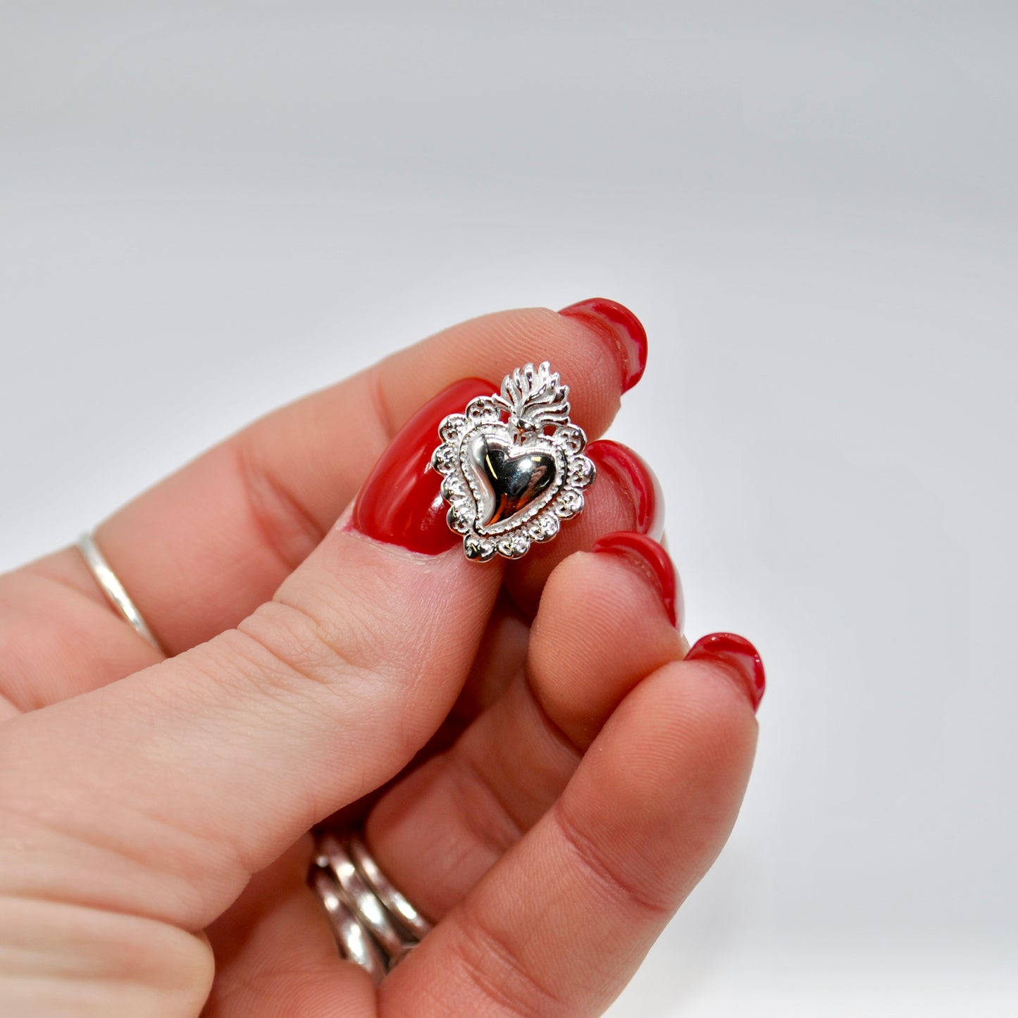 Orecchini Cuore Sacro Argento