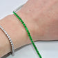 Bracciale Tennis Verde Argento