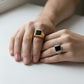 Anello chevalier onice