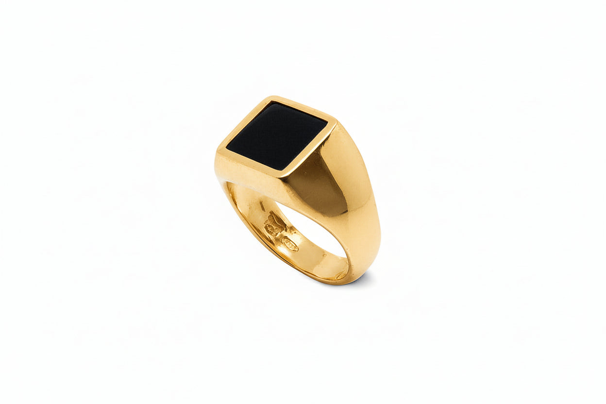 Anello chevalier onice