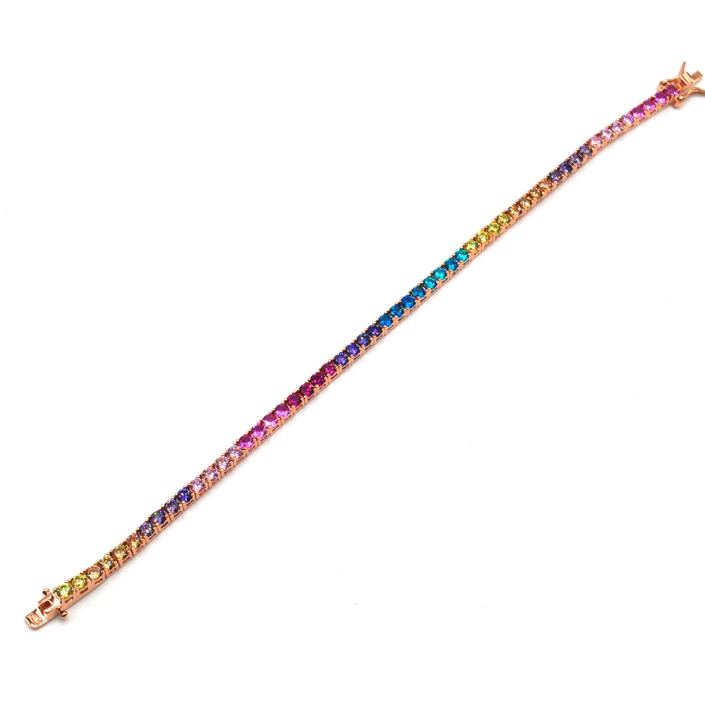 Bracciale Tennis Rainbow Argento Rosè