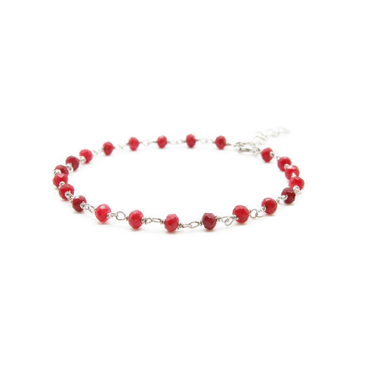 Bracciale piette naturali rosse